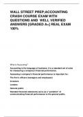 WALL STREET PREP ACCOUNTING CRASH  COURSE INTRODUCTION& THE INCOME  STATEMENT EXAM WITH QUESTIONS AND  WELL VERIFIED ANSWERS [GRADED A+}  ACTUAL 100%