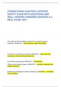CORRECTIONS CHAPTER 3 OFFICER  SAFETY EXAM WITH QUESTIONS AND  WELL VERIFIED ANSWERS [GRADED A+}  REAL EXAM 100%