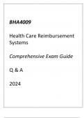 (Capella) BHA4009 Health Care Reimbursement Systems Comprehensive Exam Guide Q & A 2024.