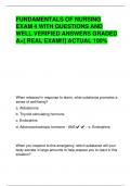 FUNDAMENTALS OF NURSING  EXAM 4 WITH QUESTIONS AND  WELL VERIFIED ANSWERS GRADED  A+[ REAL EXAM!!] ACTUAL 100%