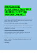 BEST ANSWERS MO Psychology Jurisprudence Exam 100%  VERIFIED ANSWERS  2024/2025 CORRECT