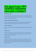 BEST ANSWERS NFL Agent Exam 100%  VERIFIED ANSWERS  2024/2025 CORRECT