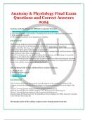 Anatomy & Physiology Final Exam  Questions and Correct Answers  2024