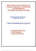Solutions for Basic Finance An Introduction to Financial Institutions, Investments and Management, 13th Edition Mayo