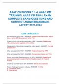 AAAE CM MODULE 1-4, AAAE CM  TRAINING, AAAE CM FINAL EXAM  COMPLETE EXAM QUESTIONS AND  CORRECT ANSWERS|AGRADE LATEST 2023-2024 