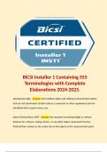 BICSI Installer 1 Containing 555 Terminologies with Complete Elaborations 2024-2025. 