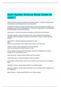Earth System Science Study Guide for exam 1 questions and answers