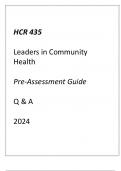 (ASU) HCR 435 Leaders in Community Health Pre-Assessment Guide Q & A 2024.