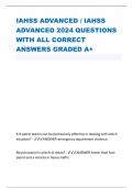 IAHSS ADVANCED / IAHSS  ADVANCED 2024 QUESTIONS  WITH ALL CORRECT  ANSWERS GRADED A+