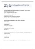 TEFL - Structuring a Lesson Practice Study Test.