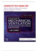 COMPLETE TEST BANK FOR  Pilbeam's Mechanical Ventilation: Physiological And Clinical Applications 8th Edition By James M. Cairo Latest Update.