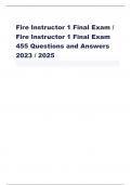 Fire Instructor 1 Final Exam /  Fire Instructor 1 Final Exam 455 Questions and Answers  2023 / 2025