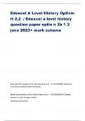 Edexcel A Level History Optiom  H 2.2 / Edexcel a level history  question paper optio n 2b 1 2  june 2023+ mark scheme