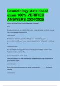 BEST REVIEW Cosmetology state board exam 100% VERIFIED  ANSWERS 2024/2025