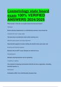 BEST REVIEW Cosmetology state board exam 100% VERIFIED  ANSWERS 2024/2025