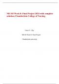  NR 103 Week 8: Final Project 2024 with complete solution; Chamberlain College of Nursing