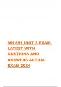 MN 551 UNIT 3 EXAMLATEST WITH  QUSTIONS AND  ANSWERS ACTUAL  EXAM 2024