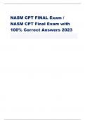 NASM CPT FINAL Exam /  NASM CPT Final Exam with  100% Correct Answers 202