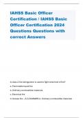 IAHSS Basic Officer  Certification / IAHSS Basic  Officer Certification 2024  Questions Questions with  correct Answers