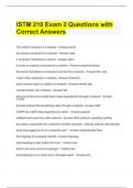 ISTM 210 Exam 2 Questions with Correct Answers.docx