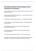 Electrified Vehicle Technologies Exam Questions & Answers.