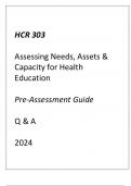 (ASU) HCR 303 Assessing Needs, Assets & Capacity for Health Education Pre-Assessment Guide Q & A