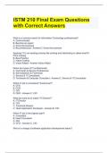ISTM 210 Final Exam Questions with Correct Answers.docx