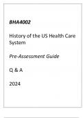 (Capella) BHA4002 History of the US Health Care System Pre-Assessment Guide Q & A 2024.