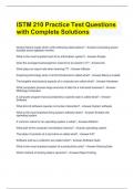 ISTM 210 Practice Test Questions with Complete Solutions.docx