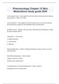 Pharmacology Chapter 12 Skin Medications study guide 2024