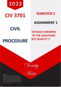 CIV3701 Assignment 1 (100% QUALITY ANSWERS) Semester 1 2024