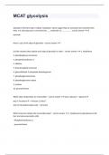 MCAT glycolysis questions with correct answers graded A+