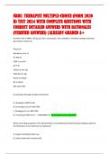 NBRC: THERAPIST MULTIPLE-CHOICE (FORM 2020  B) TEST 2024 WITH COMPLETE QUESTIONS WITH  CORRECT DETAILED ANSWERS WITH RATIONALES  (VERIFIED ANSWERS) |ALREADY GRADED A+