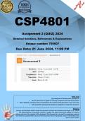 CSP4801 Assignment 2 QUIZ (COMPLETE ANSWERS) 2024 (759507) - DUE 21 June 2024