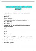 PHYSICS -VECTORS EXAM LATEST UPDATE