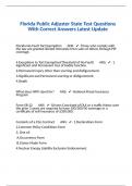 Florida Public Adjuster State Test Questions With Correct Answers Latest Update