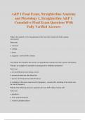 A&P 1 Final Exam, Straighterline Anatomy and Physiology 1, Straighterline A&P 1 Cumulative Final Exam Questions With Fully Verified Answers