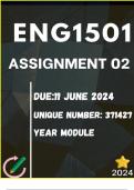 ENG1501 Assignment 2 (COMPLETE ANSWERS) 2024 (371427) - 11 June 2024