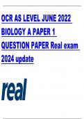 OCR AS LEVEL BIOLOGY A H020-02 Depth in biology JUNE 2022 MARK SCHEME 2024 LATEST UPDATE