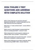 2024 Tooling U Test  Questions and Answers  with complete solution 