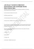 ATI TEAS 7 SCIENCE PRETEST QUESTIONS AND ANSWERS WITH SOLUTIONS 2024