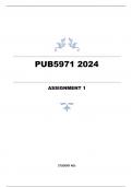 PUB5971 ASSIGNMENT 1 ANSWERS 2024