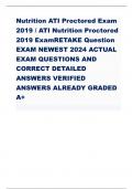 ATI Nutrition proctored 2019 exam question and answers graded A+2024 LATEST UPDATE