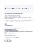 Chemistry 2 Cumulative Exam Review 2024 Questions and Answers