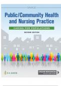 TEST BANK -- PUBLIC / COMMUNITY HEALTH AND NURSING PRACTICE: CARING FOR POPULATIONS 2ND SECOND EDITION BY CHRISTINE L. SAVAGE. CHAPTER 1 - 24. ALL CHAPTERS INCLUDED.