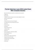 Florida Veterinary Laws 2024 Latest Exam  With Complete Solution