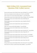 Spirit Airlines GSA Assessment Exam Questions With Verified Answers