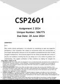 CSP2601 Assignment 2 (ANSWERS) 2024 - DISTINCTION GUARANTEED