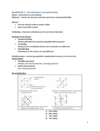 Samenvatting Materiaalkunde 1