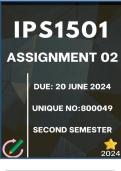 IPS1501 assignment 2 UNIQUE NUMBER: 800049 SUBMISSION DATE: 20 June 2024